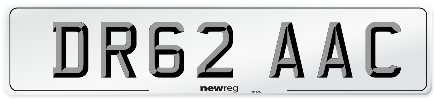 DR62 AAC Number Plate from New Reg
